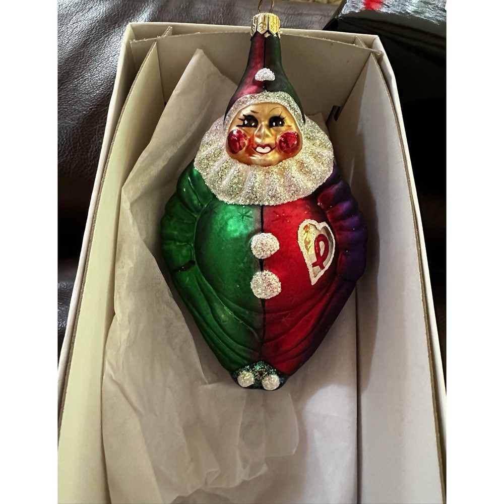 Christopher Radko A Caring Clown Christmas Ornament AIDS Awareness W/ Box